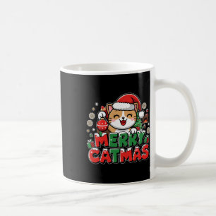 Caneca De Café Feliz Natalzinho Decoração de Natal Gato do Papai
