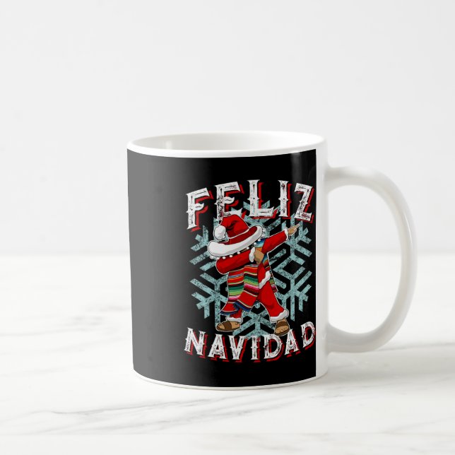 Caneca De Café Feliz Navidad Dabbing Christmas Sombrero (Direita)