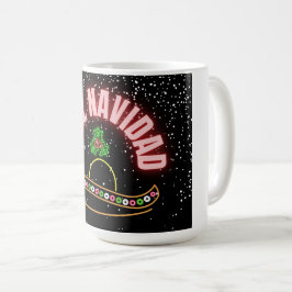 Caneca De Café Feliz Navidad Holiday Neon