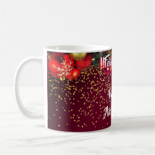 Caneca De Café Feliz Navidad Modern Glitter Lettering no Natal