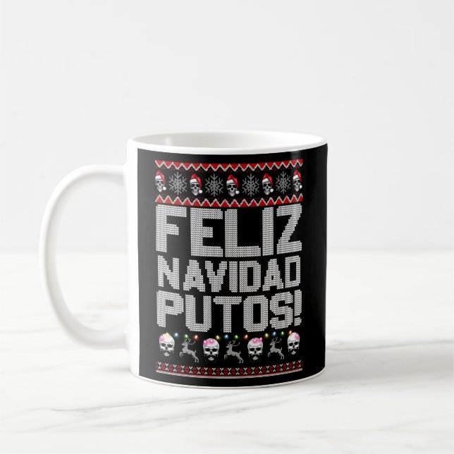 Caneca De Café Feliz Navidad Putos Partido Feio Mexicano (Esquerda)