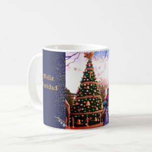 Caneca De Café Feliz Navidad Watercolor Eucalyptus Espanhol