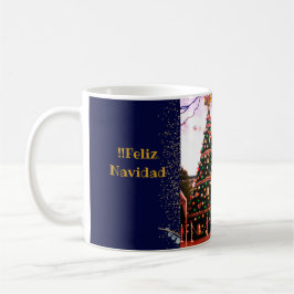 Caneca De Café Feliz Navidad Watercolor Eucalyptus Espanhol