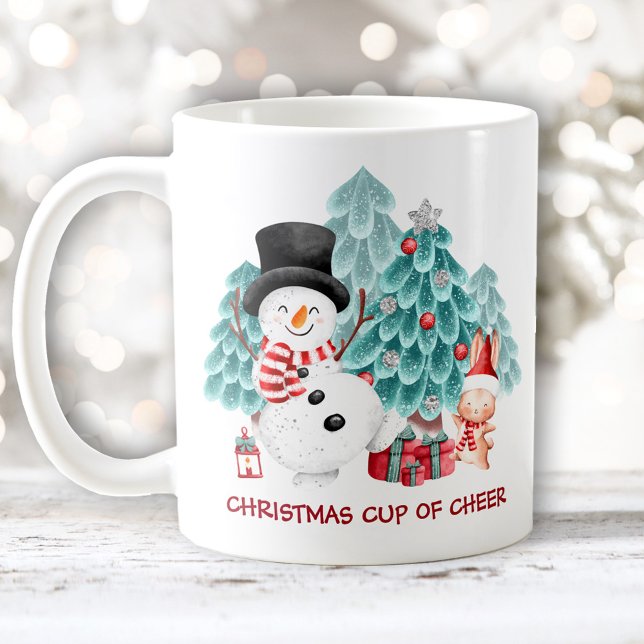 Caneca De Café Feliz Neve Feliz Nome de Natal (Cute Happy Snowman Christmas Name Coffee Mug)