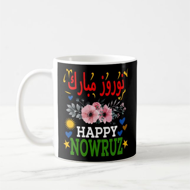 Caneca De Café Feliz Nowruz Mubarak Norouz Curdistão Novo Persa (Esquerda)