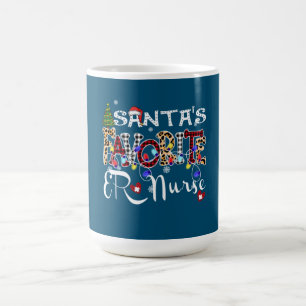 Caneca De Café Feliz Papai noel de Natal favorito da enfermeira d
