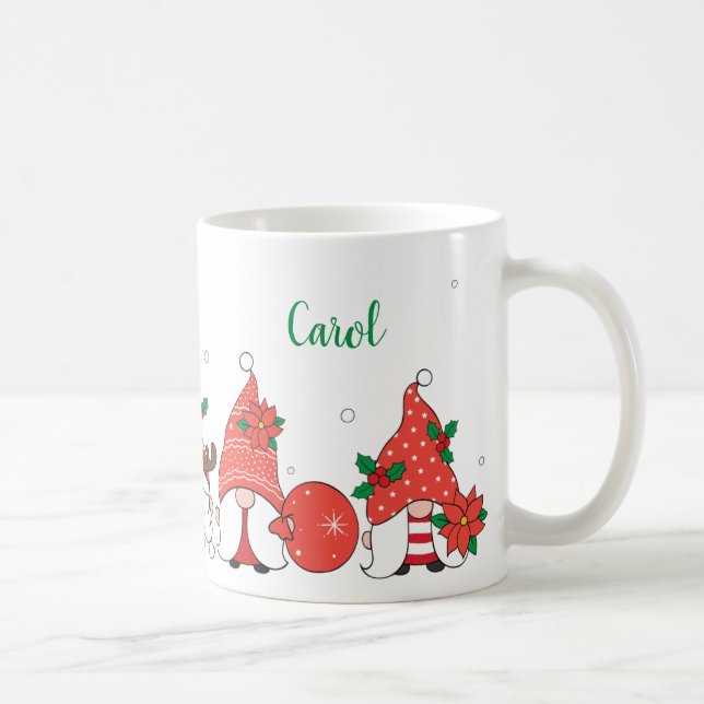 Caneca De Café Feliz Papai noel de Natal Gnomos Mug (Direita)