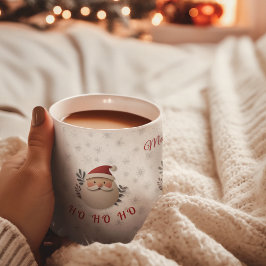 Caneca De Café Feliz Papai noel de Natal - Ho Ho Personalizado