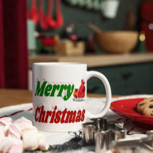 Caneca De Café Feliz Papai noel de Natal Meia-tapografia