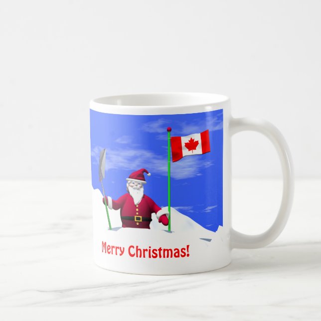 Caneca De Café Feliz Papai noel de Natal no Canadá (Direita)