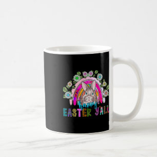 Caneca De Café Feliz Páscoa a Todos Três Ovos de Coelho Fofo Caça