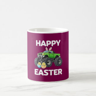 Caneca De Café Feliz Páscoa Caminhão Monstro Fofo Crianças