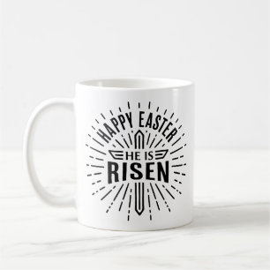 Caneca De Café Feliz Páscoa Ele ressuscitou