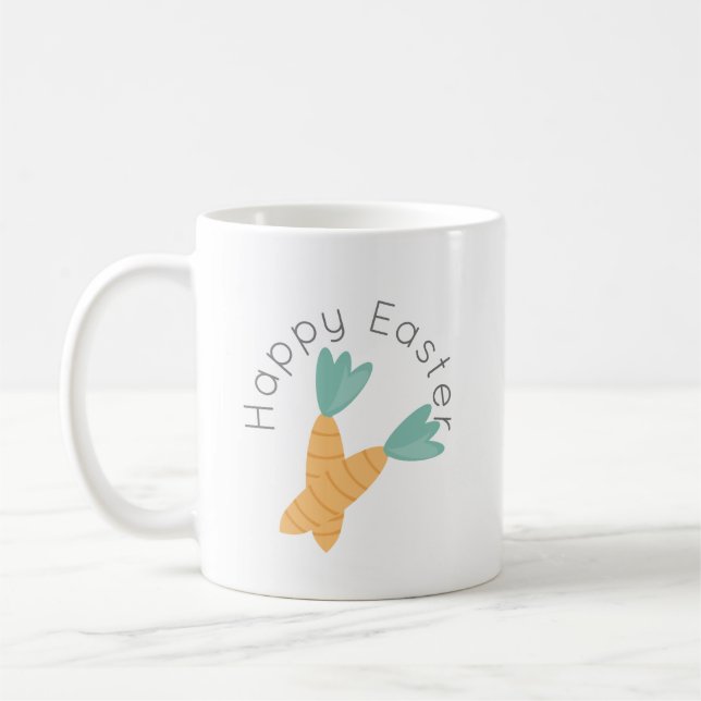 Caneca De Café Feliz Páscoa Feixe de Cenouras  (Esquerda)