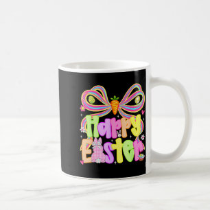 Caneca De Café Feliz Páscoa Groovy Retro Gingham Bunny Plaid Meni