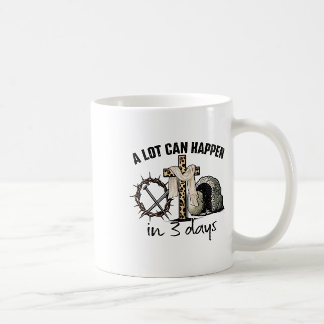 Caneca De Café Feliz Páscoa Muito Pode Acontecer Em 3 Dias Religi (Direita)