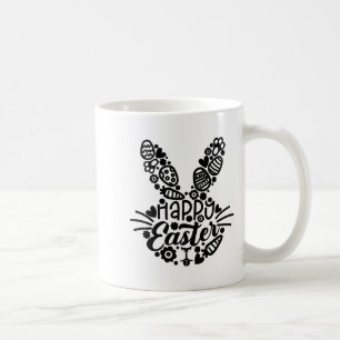 Caneca De Café Feliz Páscoa, Rosto de Coelho Homens Mulheres Cria
