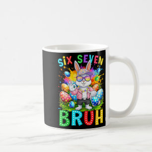 Caneca De Café Feliz Páscoa Seis Sete Bruh Meme Coelho Coelho Men