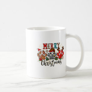 Caneca De Café Feliz Pawlidays Patas de Cachorro Xadrez de Búfalo