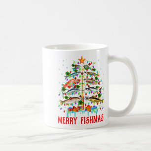 Caneca De Café Feliz Peixesmas Luzes Divertidas de Árvore de Nata