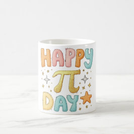Caneca De Café Feliz Pi Day - Design de Pastel Bonito