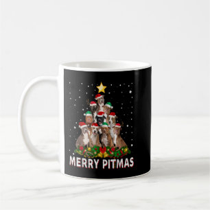 Caneca De Café Feliz Pitbull Cachorro de Natal Feio Tr