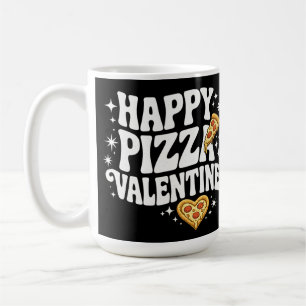 Caneca De Café Feliz Pizza do Dia dos Namorados Design Divertido 
