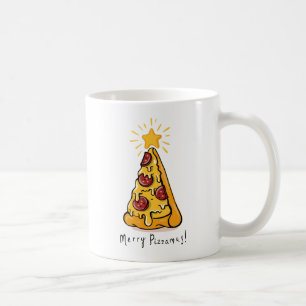 Caneca De Café Feliz Pizzamas - Uma fatia festiva de alegria!