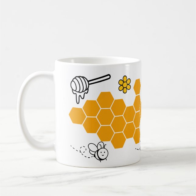 Caneca De Café Feliz Prato De Mel Cute Comb Engraçado (Esquerda)