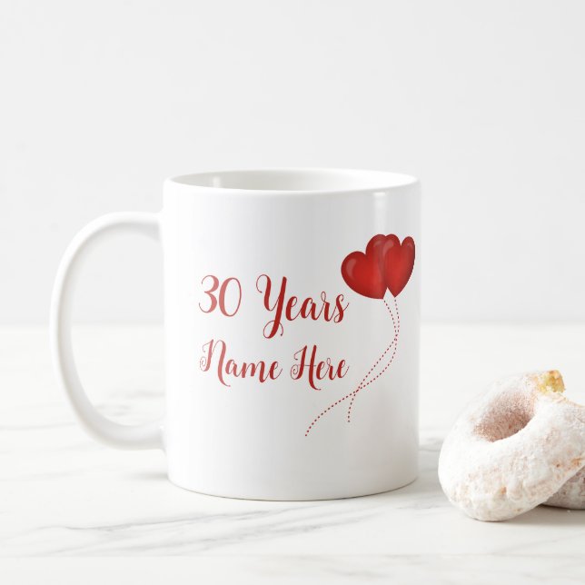 Caneca De Café Feliz presente de aniversário de casamento de 30 a (Com Donut)