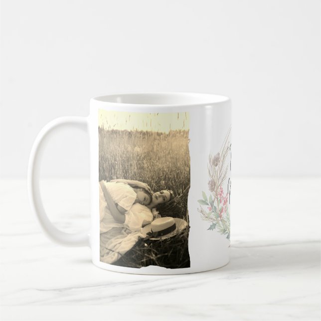 Caneca De Café Feliz Presente De Natal Te Amo Foto Personalizada  (Esquerda)