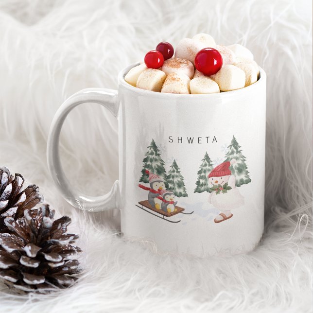 Caneca De Café Feliz presente personalizado de café de Natal Mug (Merry Christmas Coffee Mug Personalized Gift)