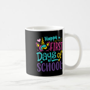Caneca De Café Feliz Primeiro Dia Da Faculdade De Unicórnio Bonit