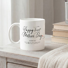 Caneca De Café Feliz Primeiro Dia das Mães Colagem de Fotos e Cit