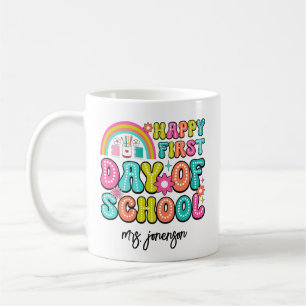 Caneca De Café Feliz Primeiro Dia de Aula 