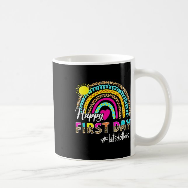 Caneca De Café Feliz Primeiro Dia De Vamos Escolar Faça Isso De V (Direita)