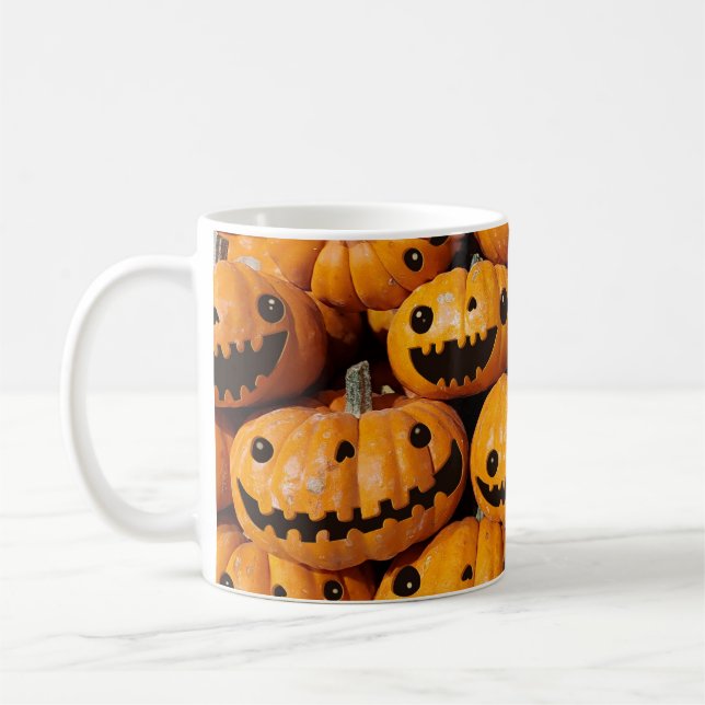 Caneca De Café Feliz Pumpkins Halloween Fall (Esquerda)