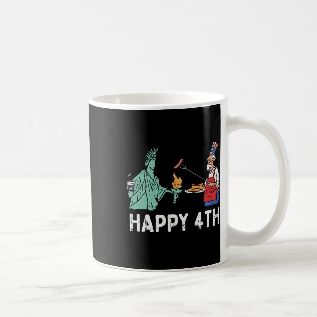 Caneca De Café Feliz Quarta Estátua da Liberdade Tio Sam Engraçad (Direita)