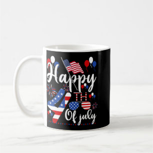 Caneca De Café Feliz Quatro De Julho Patriótico Bandeira American
