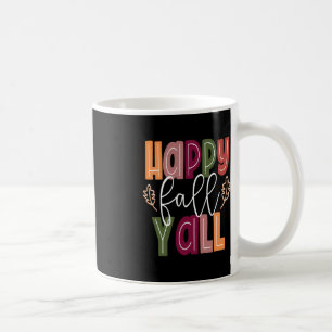 Caneca De Café Feliz Queda Yall Pumpkin Dia de Ação de Graças Cor