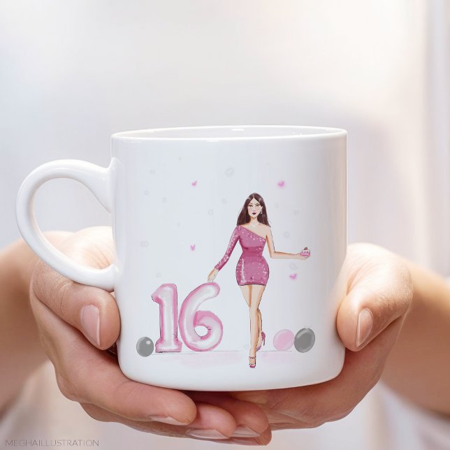 Caneca De Café Feliz querido dezesseis, décimo sexto aniversário (Criador carregado)