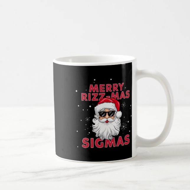 Caneca De Café Feliz Rizz Mas Sigmas Papais noeis Natal (Direita)