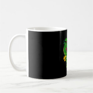 Caneca De Café Feliz Rua no Dia do Trex São Patricks Dinossauro
