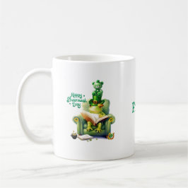 Caneca De Café Feliz Shamrock Day Green Teddy Bear e Sapo