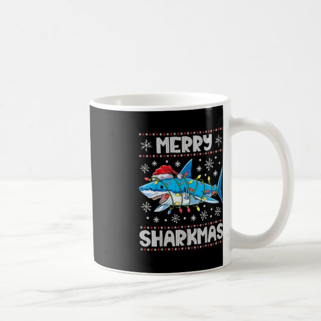 Caneca De Café Feliz Sharkmas Sharkmas Papais noeis de Natal Feia (Direita)