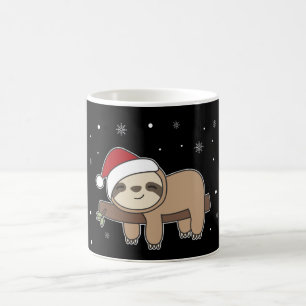 Caneca De Café Feliz Slothmas Engraçado Lama De Natal Café Mu