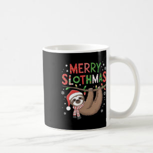 Caneca De Café Feliz Slothmas Santa Hat Pijamas Sloth Lover Girls