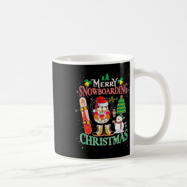 Caneca De Café Feliz Snowboard Natal Santa Hat Figurume Sno (Direita)