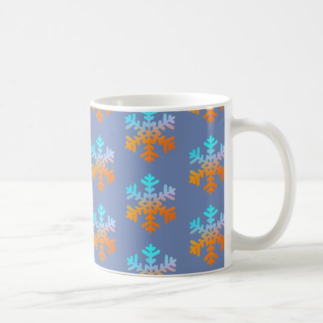 Caneca De Café Feliz Snowflakes Clássico Lama Branca (Direita)