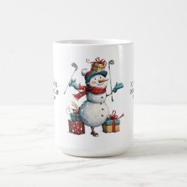Caneca De Café Feliz Snowman Golfer Christmas Mug